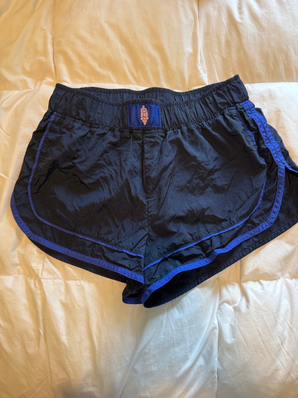 FP Movement by Free People Black Athletic Shorts with Blue Trim